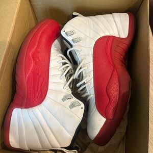 Jordan Mens White and Red Sneakers